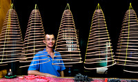 Curled incense stall in Quan Am Temple