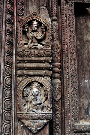 Wood carvings at Kumbeshwar Temple