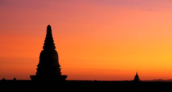 Breathtaking sunset hues of Bagan