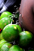Limes hooked onto skin