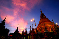 Sunset hues at Shwedagon Pagoda