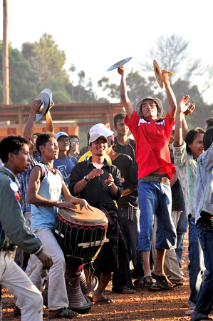 Cheering their team